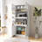 Kitchen pantry cabinet with multi-functional pull-out multi-tier storage shelf