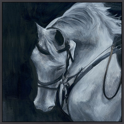 L'étalon blanc II par D'Alessandro Léon - peinture sur toile