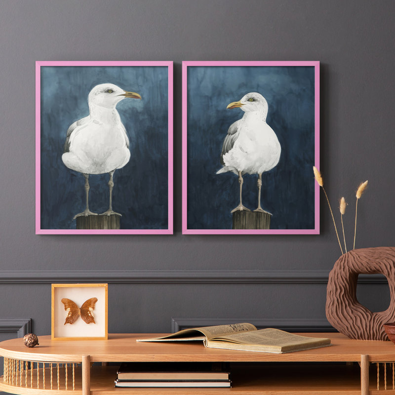 «Night Gull I», reproduction encadrée de qualité supérieure - prête à être accrochée - aucun clou requis - aucun clou requis