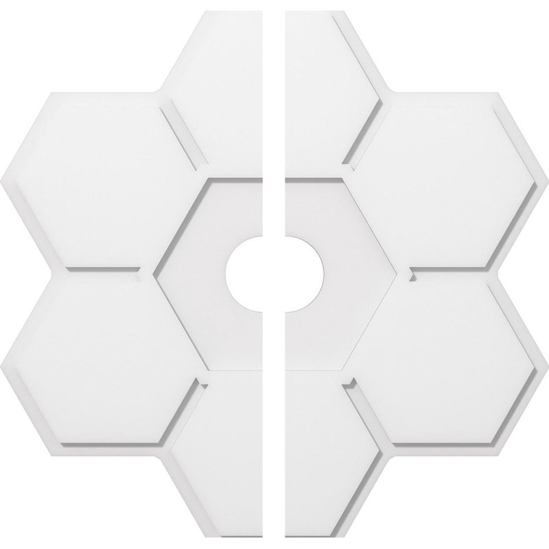 Médaillon de plafond contemporain en PVC de qualité architecturale Daisy, H 1 po x l 36 po x P 36 po