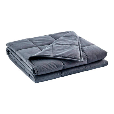 CalmRest Premium Weighted Blanket - 60''x80'', 10lbs, Dark Grey, Cotton with Glass Beads for 90-140 lbs