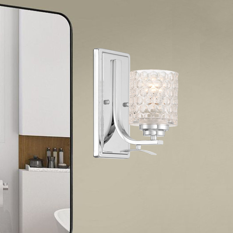 1 - Light Dimmable Chrome Armed Sconce