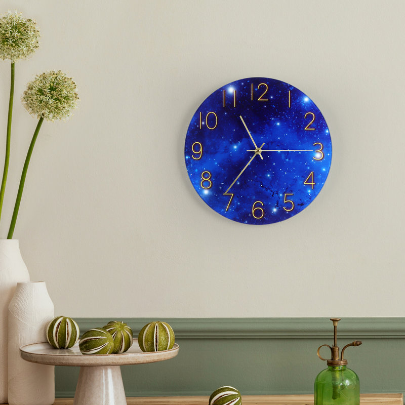 Pierson 12 Inch Glass Wall Clock - Starry Night