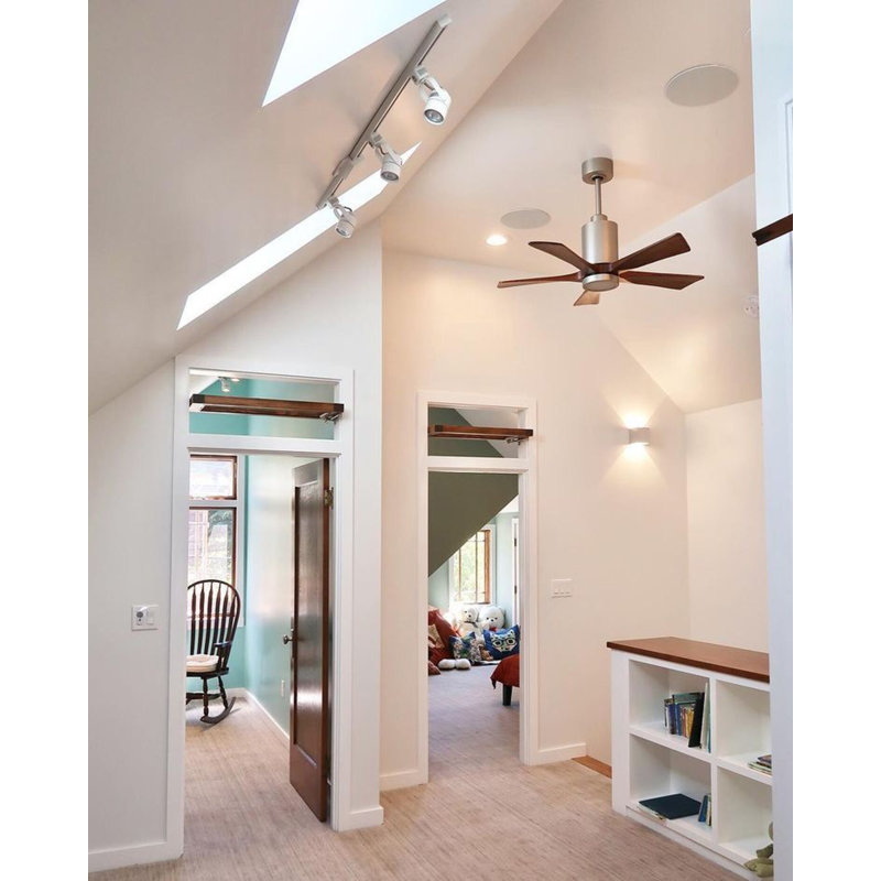 Patricia LED Downrod Ceiling Fan, Polished Chrome, Matte Black