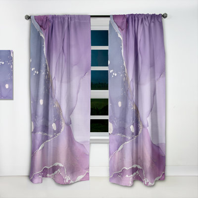 Rideau de velours moderne mauve et liquide fuchia mauve et liquide II - obscurcissant - 1 panneau