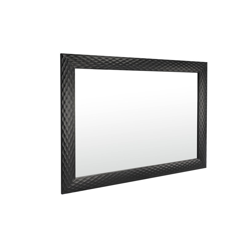 Ingwald Metal Flat Wall Mirror, Black, 105cm H x 74cm W