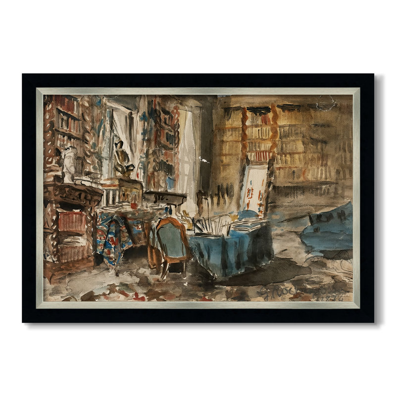" Cabinet De Flaubert À Croisset, 1874-Georges " by Georges-Antoine Rochegrosse, 24x34 INNER SIZE, Framed Canvas