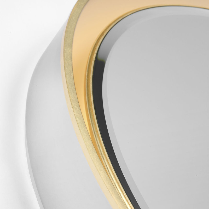 Tricia Illuminated Round Mirror, 24" x 24", Polished Nickel and Gild