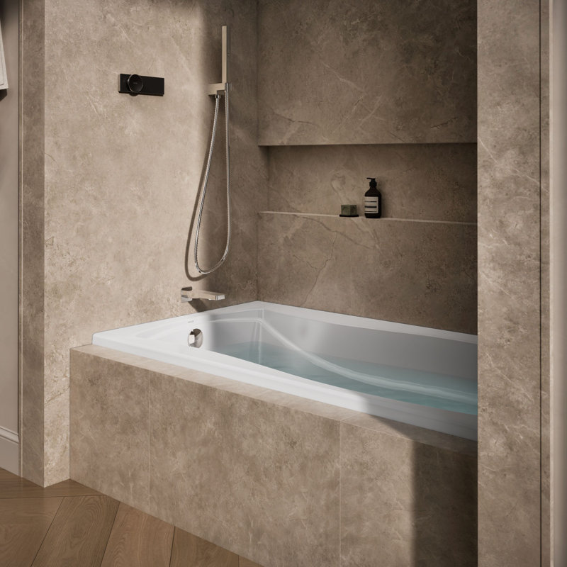 Baignoire de trempage encastrée 66 po. X 36 po. Mariposa, Blanc, Gauche