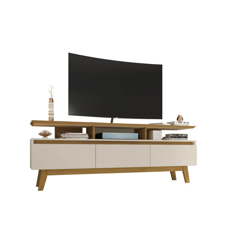 Mapleton TV Stand for TVs up to 78", Off White/Cinnamon
