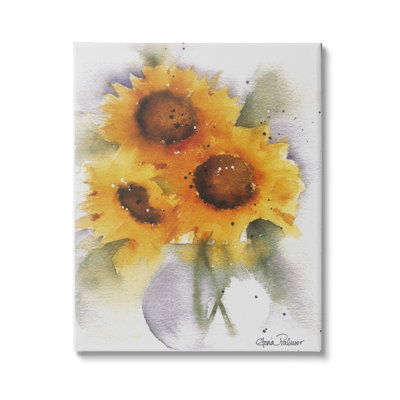 Au-719-Canvas " Sunflower Bouquet Watercolor Style " by Gloria Palmer Painting Print