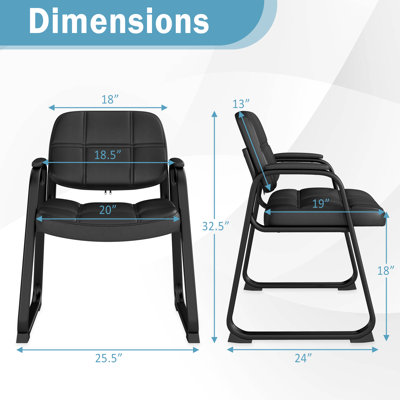 Costway Waiting Room Chair Set Of 4 Upholstered Guest Conference Chair With Armrest