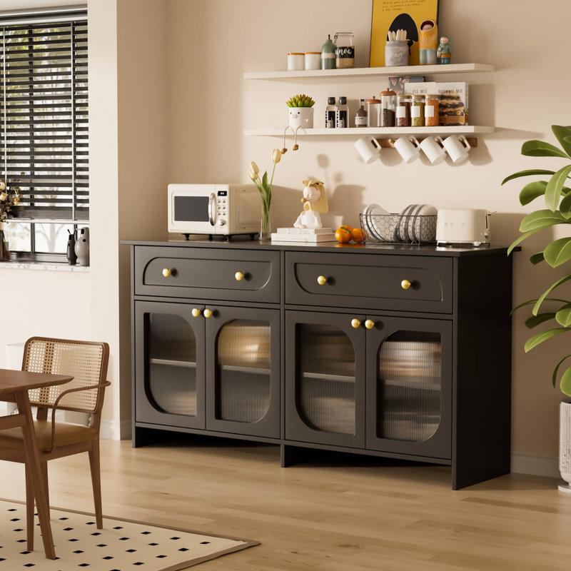 Buffet 55 po avec rangement et lumière DEL