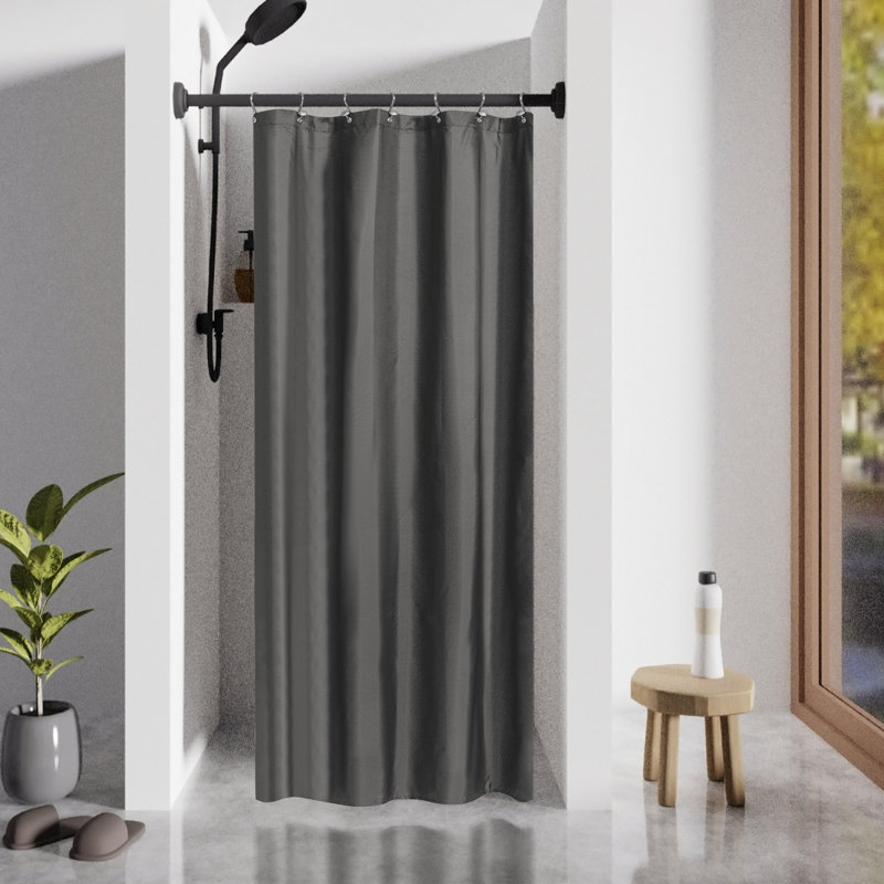 Rideau de douche en tissu hydrofuge, Gris pierre, H 72 po x l 36 po