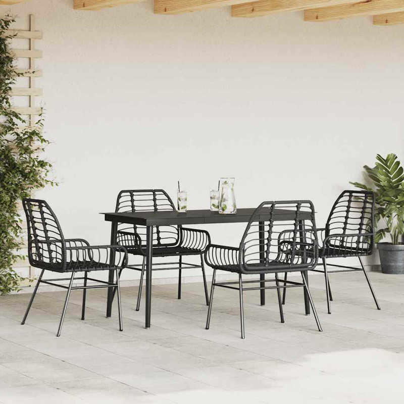  Garden Dining Set Black