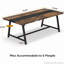 Table de conférence rectangulaire de 70,87 po pour 6 à 8 personnes, table de réunion industrielle moderne avec structure en acier robuste, grande surface de travail pour la collaboration de l'équipe-55190415