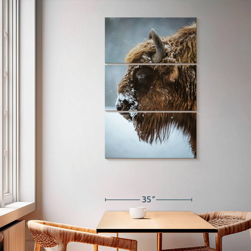 Brampt Snowy Bison, 65" H x 42" W