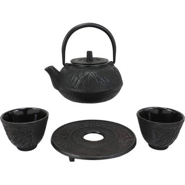 Buckminster Small Hobnail 2 Piece Cast Iron Tea Set World Menagerie Color: Black