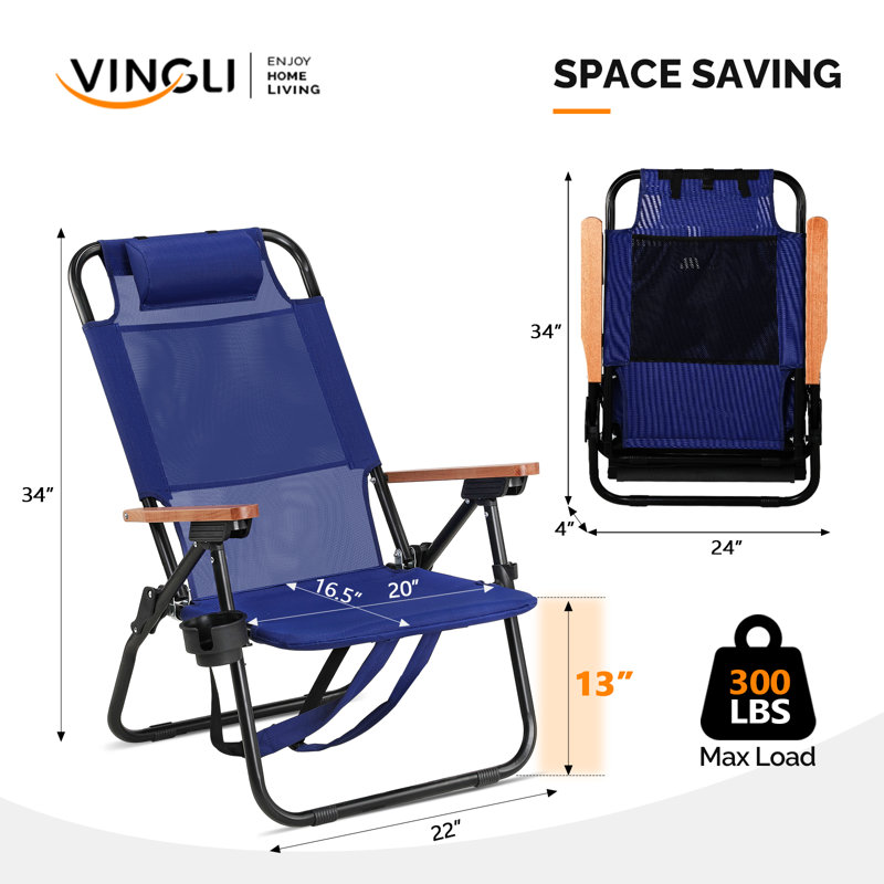 Patio Aluminum Beach Chair(Set Of 1), Blue