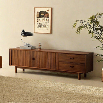 Retro design simple solid wood TV cabinet