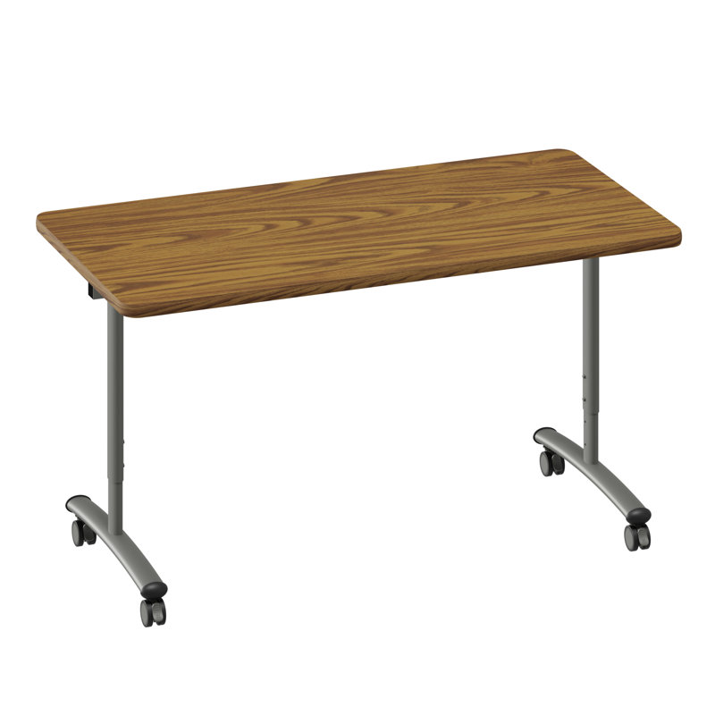 Table à plateau rabattable à haute pression de qualité supérieure, H 38 po x L 60 po x l 30 po, Chêne moyen