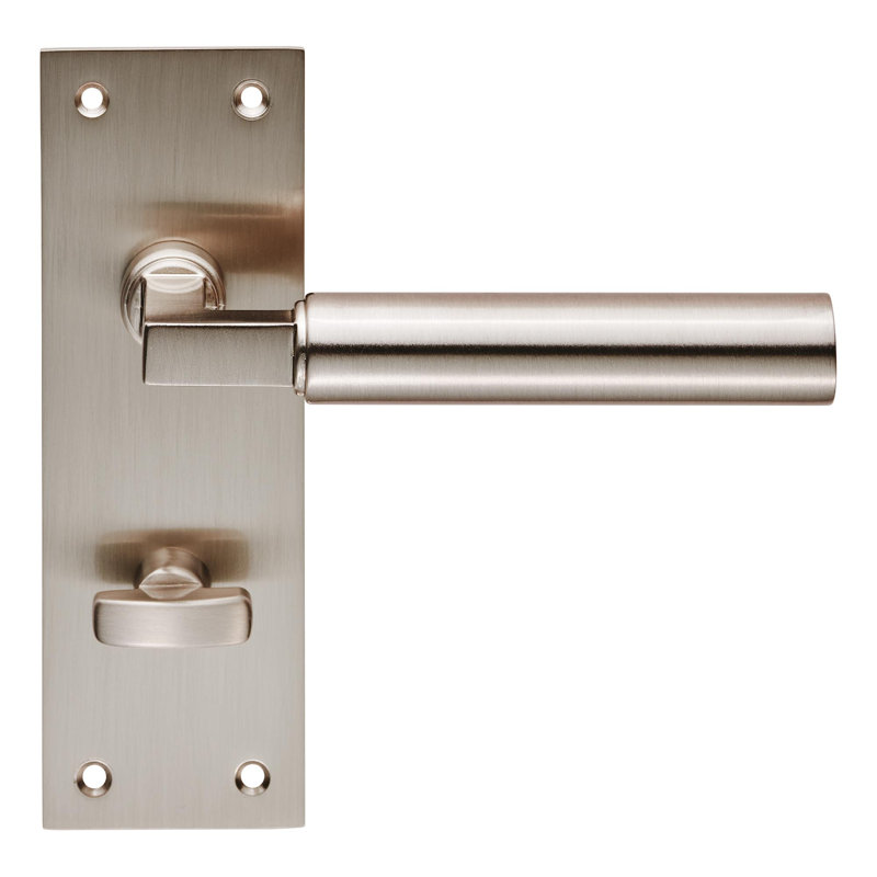 Earnestine Bathroom Door Handle, Satin Nickel
