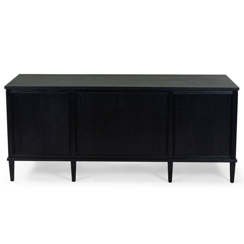 Ariella 5 Drawer Wood Desk, Black