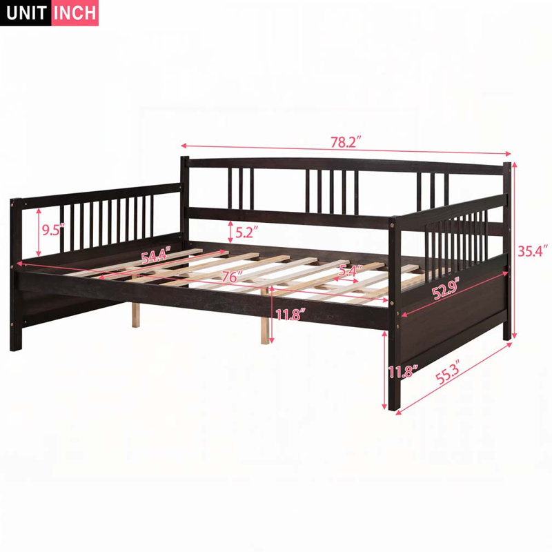 Daybed with Support Legs, Full/Double, Espresso