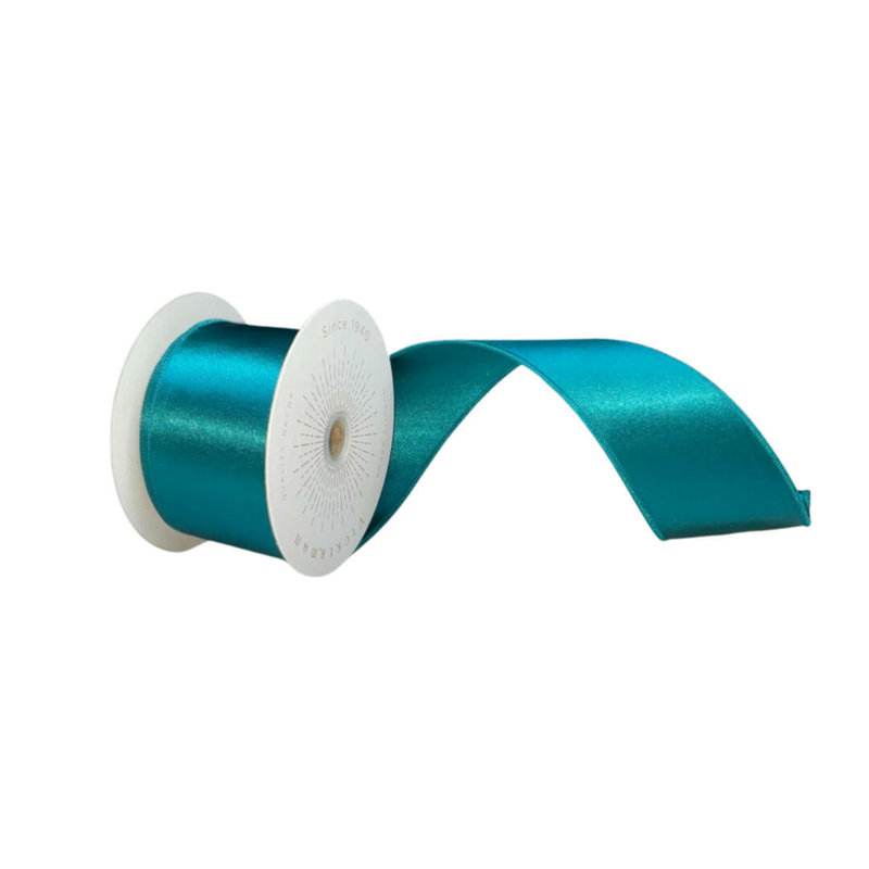 Vickerman 10yd Satin Christmas Ribbon, 0.2" H x 360" W x 2.5" D, Sea Blue