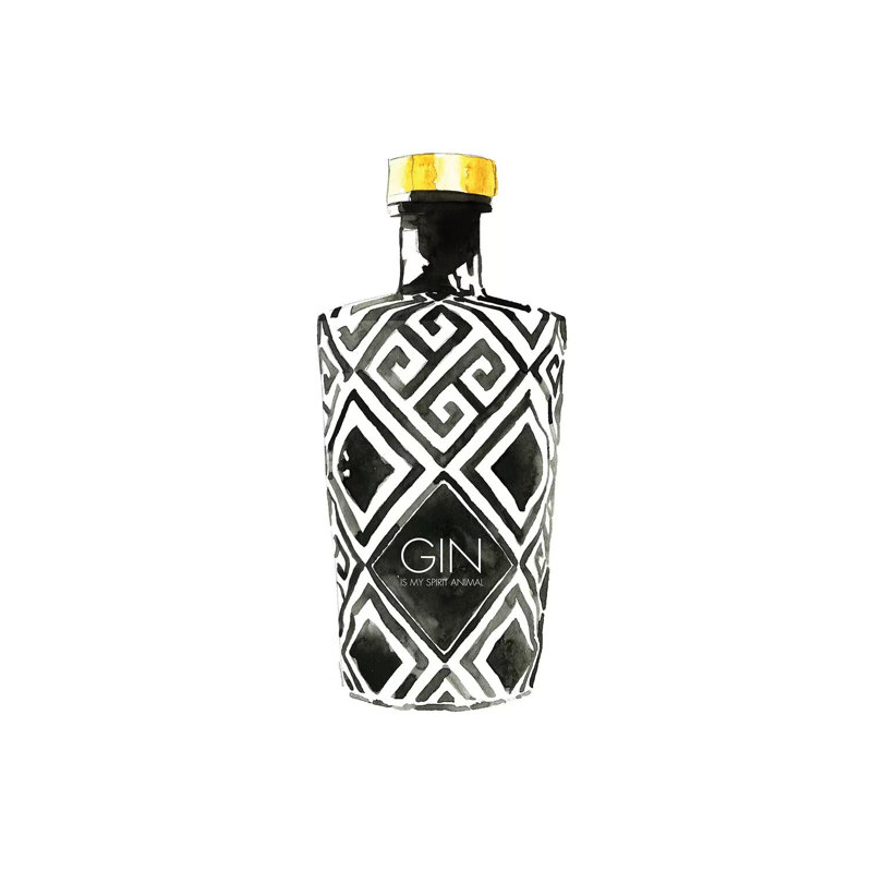 Gin Is My Spirit Animal by Mercedes Lopez Charro - Wrapped Canvas Gallery-Wrapped Canvas Giclée