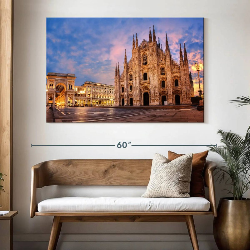 Cathédrale de Milan emblématique de Kavia, H 34 po x l 51 po
