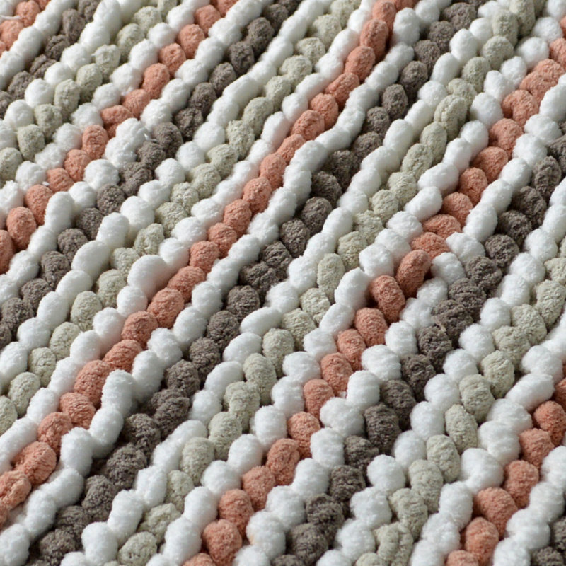 Kupar Chunky Bobble Square Bath Mat, Blush