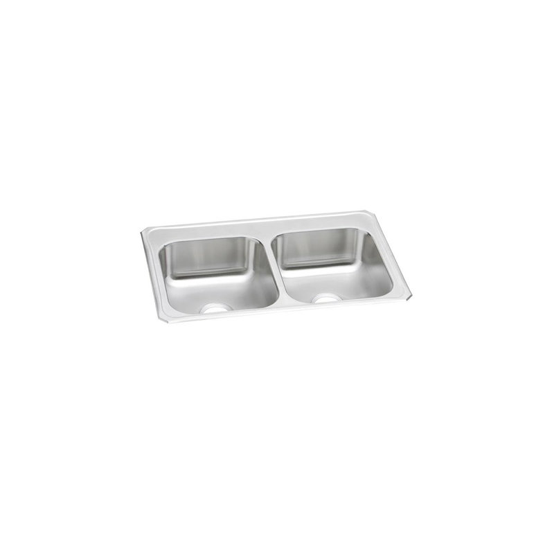 Celebrity 33" L x 22" W Double Basin Drop-in Kitchen Sink, 0 hole