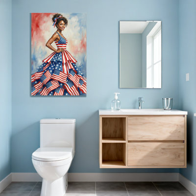 Fashion American Flag Dress Portrait Artwork
