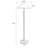White + Gold + Nut-brown Fabric + Solid Wood + Copper Free form Floor Lamps