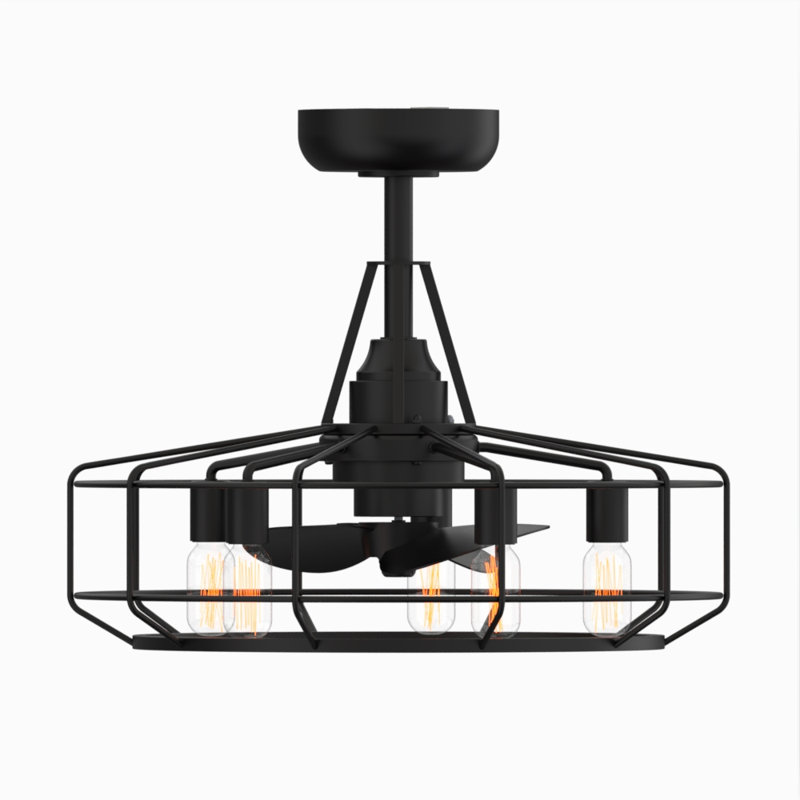 Dilbert 12'' Ceiling Fan with LED Lights, Black