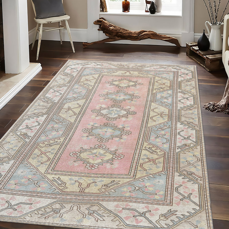 Floral Motif Non Woven Thin Type Printed Rug with Vibrant Color Scheme for Enhanced Aesthetic Appeal in Home Decor Settings