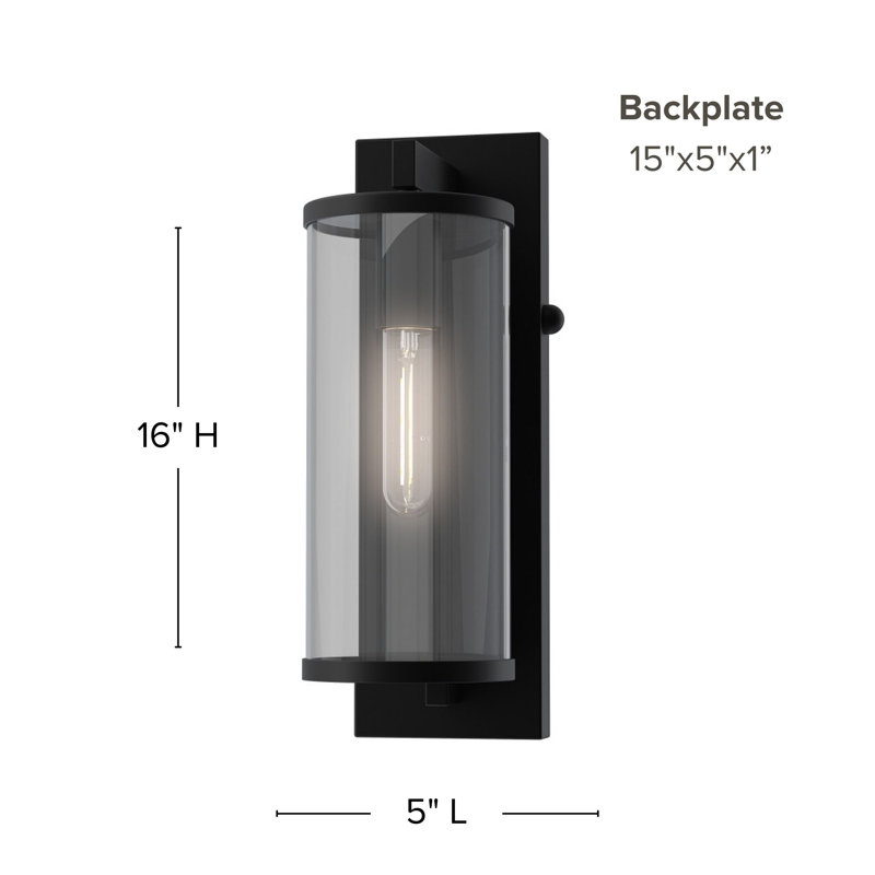 Duluth Plug & Play 1-Light Outdoor Wall Light in Transitional and Modern Style-11.24 Inches Tall and 5.2 Inches Wide