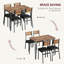 Ensemble de table de salle à manger 5 pièces pour 4 personnes avec chaises à dossier, plateau de table en panneau de fibres à densité moyenne 27,5 x 43,3 pouces, ensemble de tables de cuisine compactes en noir / rétro / gris / gris délavé pour économiser de l'espace, un appartement, un coin-repas, un café-1610652892-1610652893-1610652888