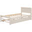 Lit gigogne simple au fini blanc délavé - option stable et pratique avec style délavé et espace de couchage élégant-551270177