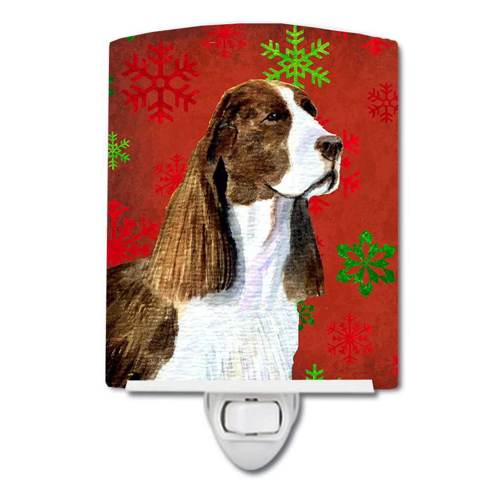 Springer Spaniel Snowflakes Holiday Christmas Ceramic Night Light Caroline's Treasures
