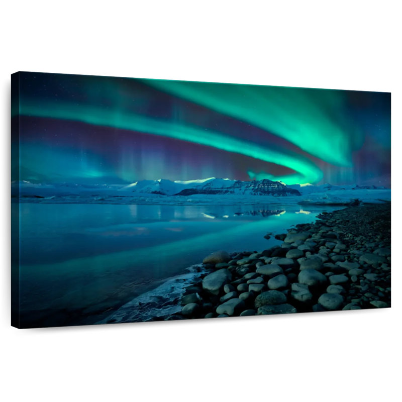 Alvord Jokulsarlon Northern Lights, H 34 po x l 51 po