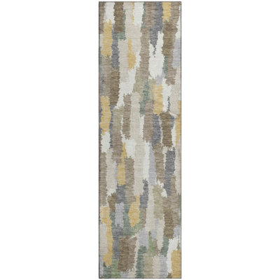 Premium Machine Washable Mayfield AMF2437 Striped Rug