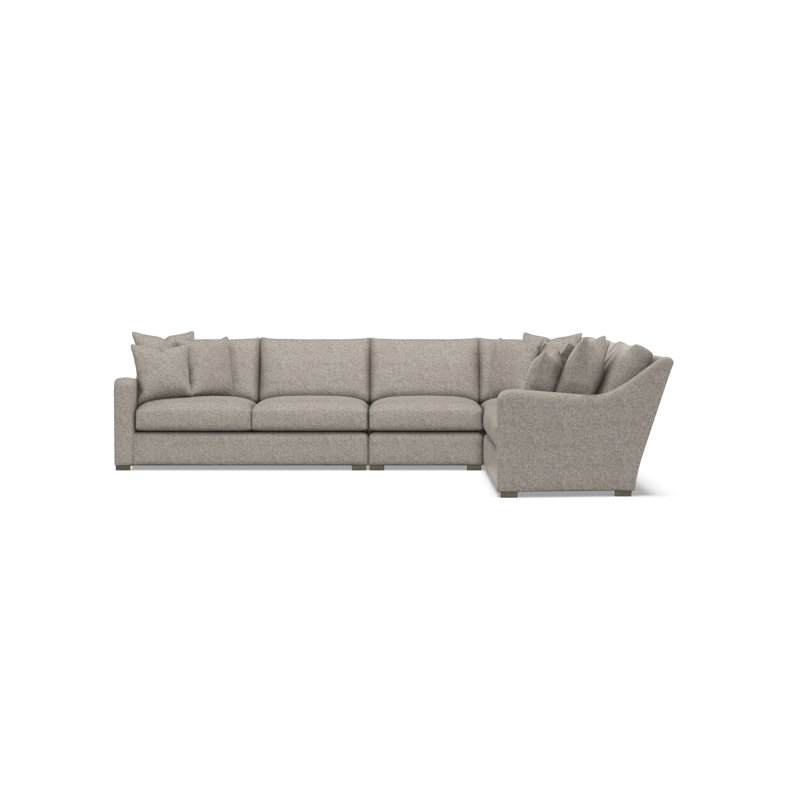 Bernhardt Ventura 4-Piece Fabric Sectional, 34.5" H x 137.5" W x 107.5" D, Beige Polyester, Right Hand Facing