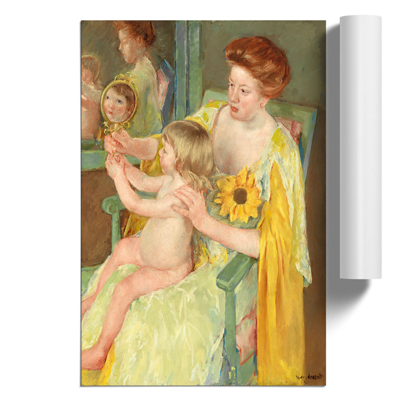 Mother And Child Vol.1 by Mary Cassatt - No Frame Painting, 42cm H x 30cm W x 0.1cm D