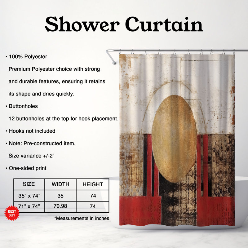 Persil Abstract Shower Curtain, 74"H x 71"W