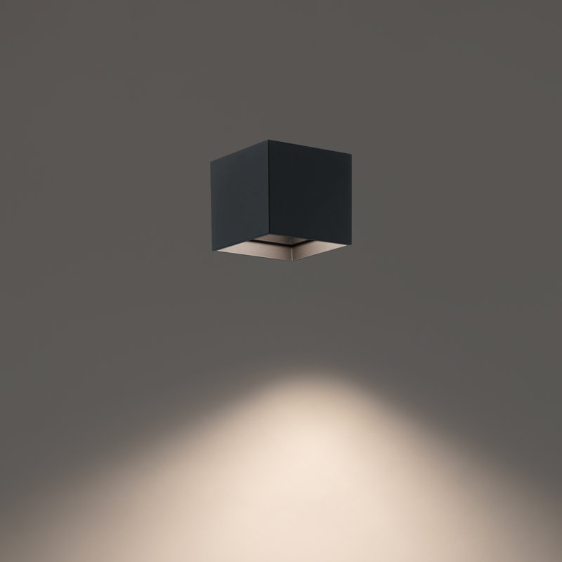 Kube Glass LED Flush Mount, Black, 3000K