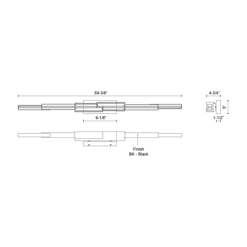 Enzo LED Outdoor Flush Mount, 59.38" H x 5" W x 4.75" D