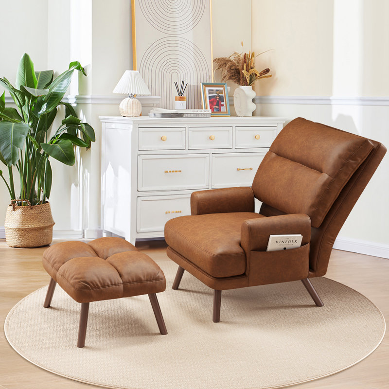 Wrought Studio™ Hogle Upholstered Accent Chair And Ottoman Wayfair