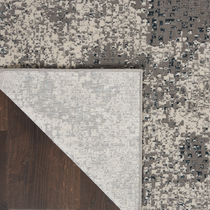 Abstract Area Rug in Gray, Runner 2'2" x 7'6"